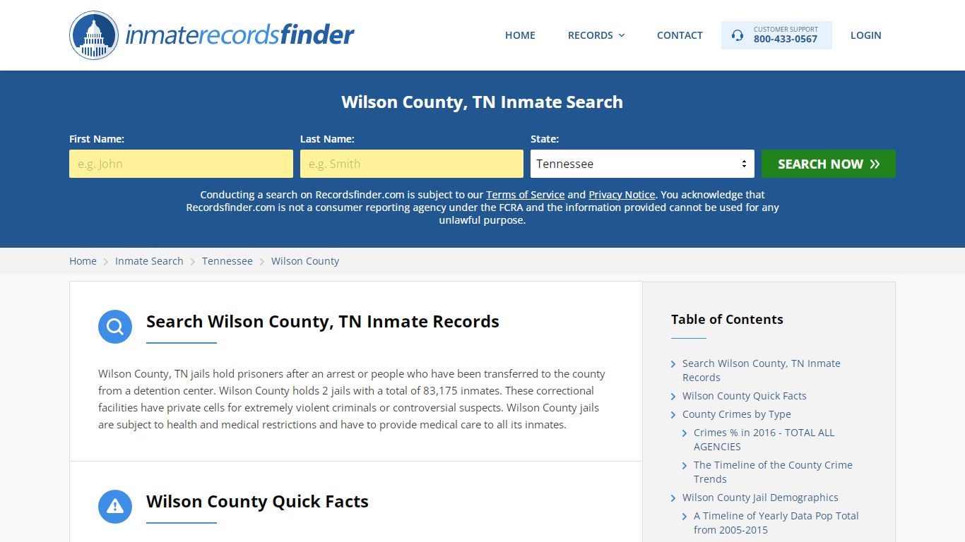 Wilson County, TN Inmate Lookup & Jail Records Online